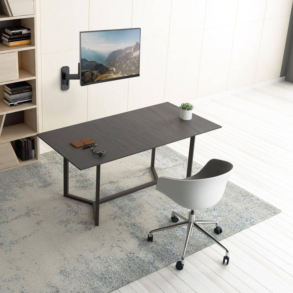 Black Full-Motion Aluminum and Steel Monitor Wall Mount