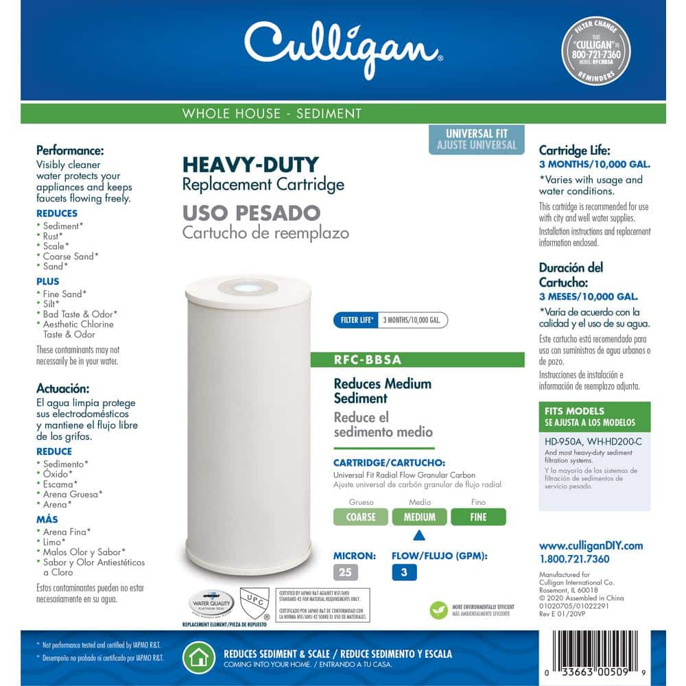 Culligan Whole House 25 Micron Carbon Filter Cartridge