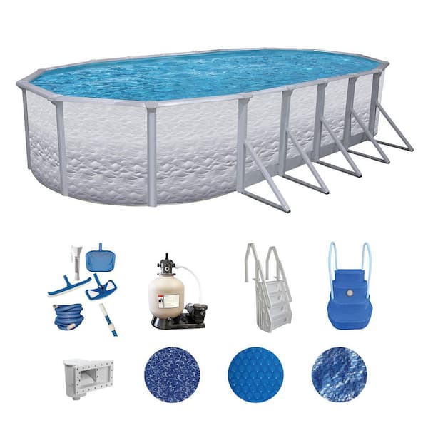 Liberty 16 ft. x 32 ft. Oval 52 in. Deep Hard Sided Above Ground Deluxe Pool Package