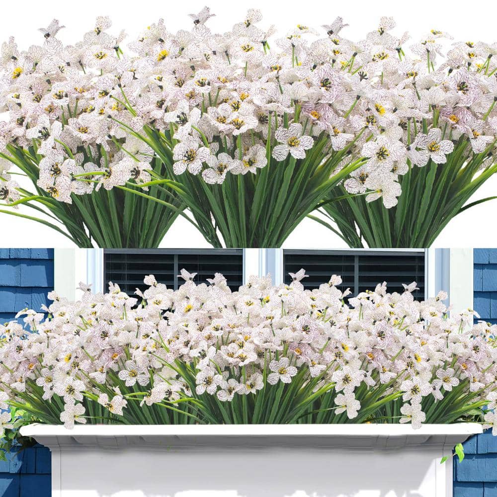 20 Bundles White 14 Inchches High Violet Artificial Flowers