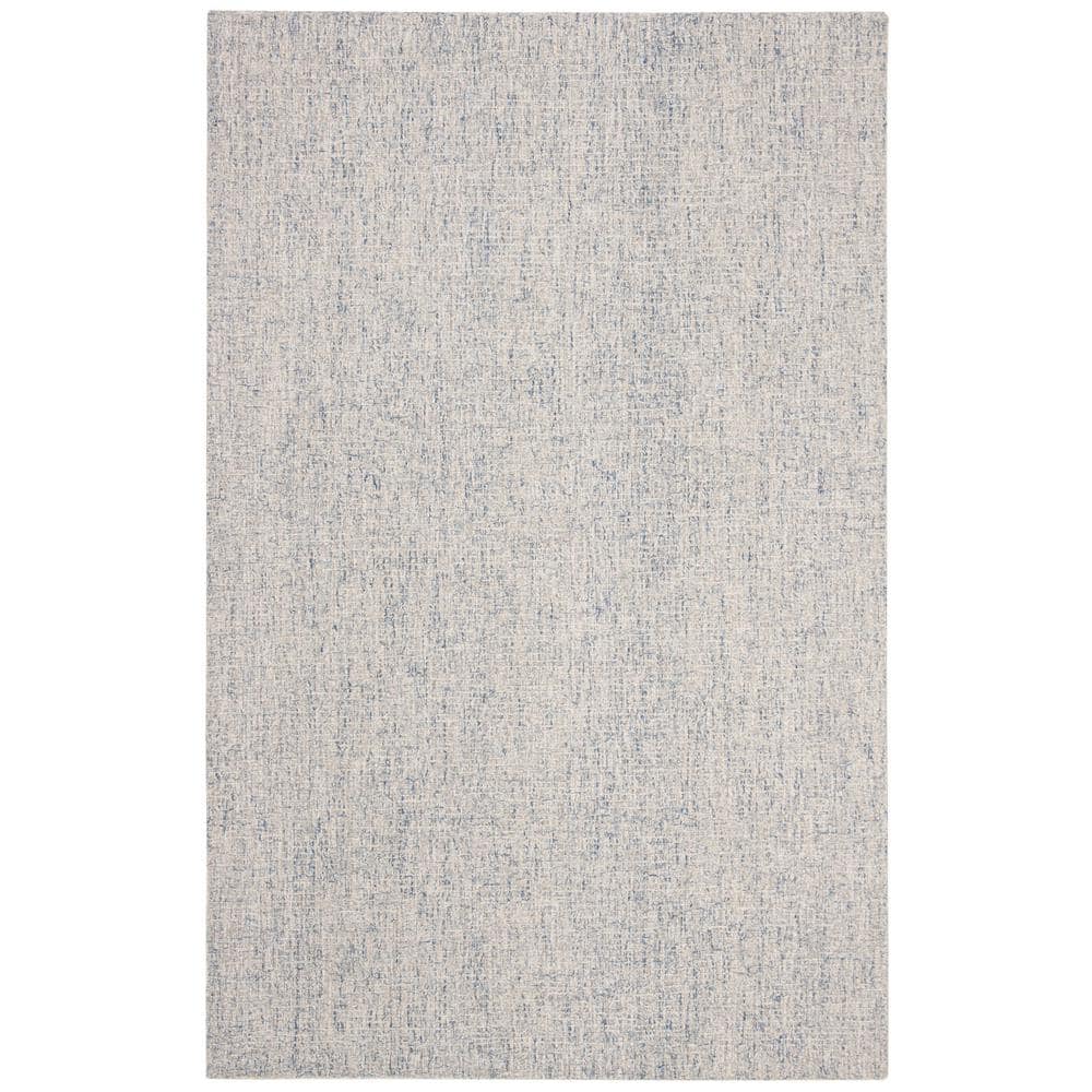 Handmade Abstract Blue Wool Area Rug, Easy Care, 4' x 6'