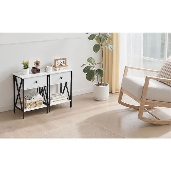 VECELO Nightstands X-Design Side End Table Night Stand Storage