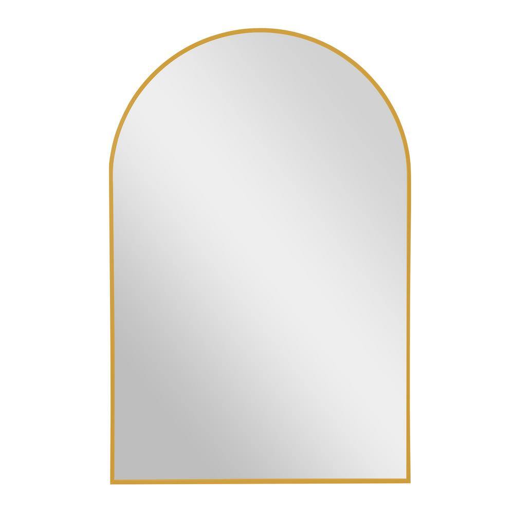 Modern 24 in. W x 36 in. H Arched Aluminum Alloy Framed Wall Mirror Vanity 