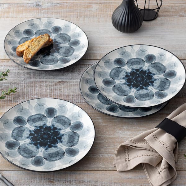 Floral Tooled Leather Dessert Plates (Set of 8)