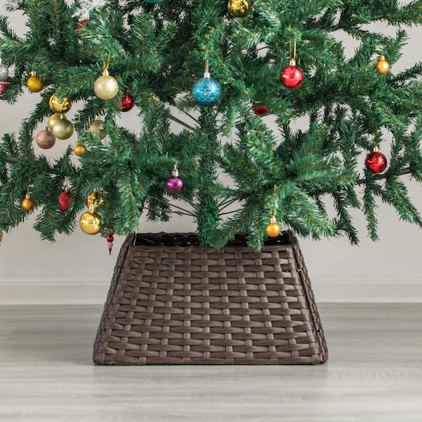 Christmas Tree Skirt Rattan 65 cm-Tree Stand Cover Case Cover 