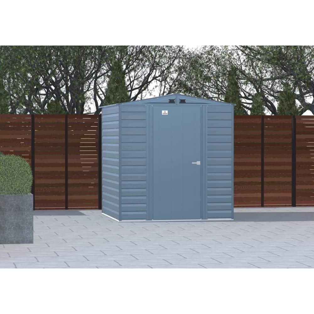 ARROW Select 6 ft. W x 7 ft. D Blue Grey Metal Shed 39 sq. ft. (SCG67BG)