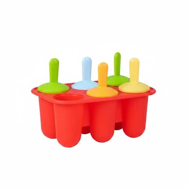 Silicone Popsicle Molds with Easy-Pull Non-BPA Design and 8 Colorful Reusable Sticks for Kids, 8-Cavity