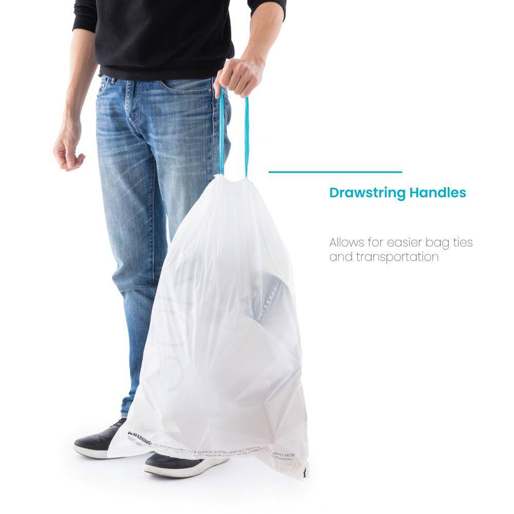 Fresh Scented 8 Gallon Drawstring Trash Bags, 60 Pack