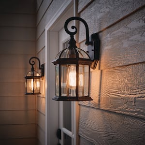Heath Zenith Alexandria 17.3 in. 1-Light Farmhouse Black 180