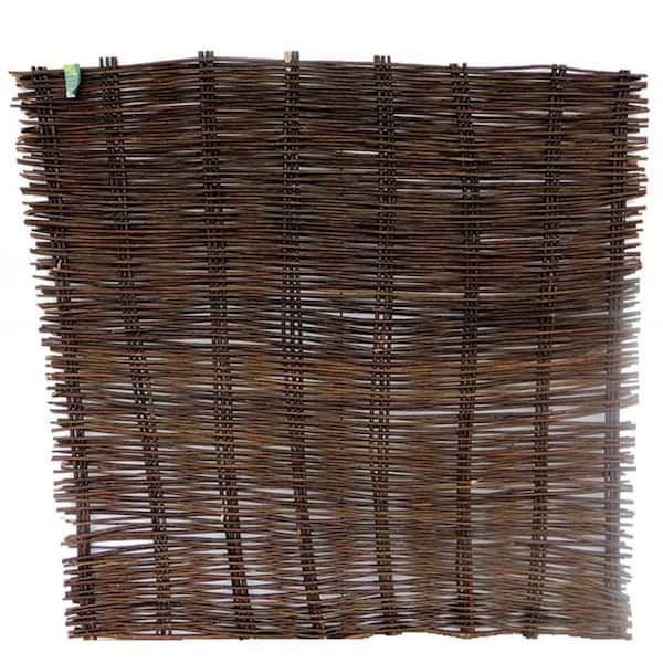 72 in. H x 72 in. W Wood Privacy Brown Willow Dig Garden Fence - 1 Panel