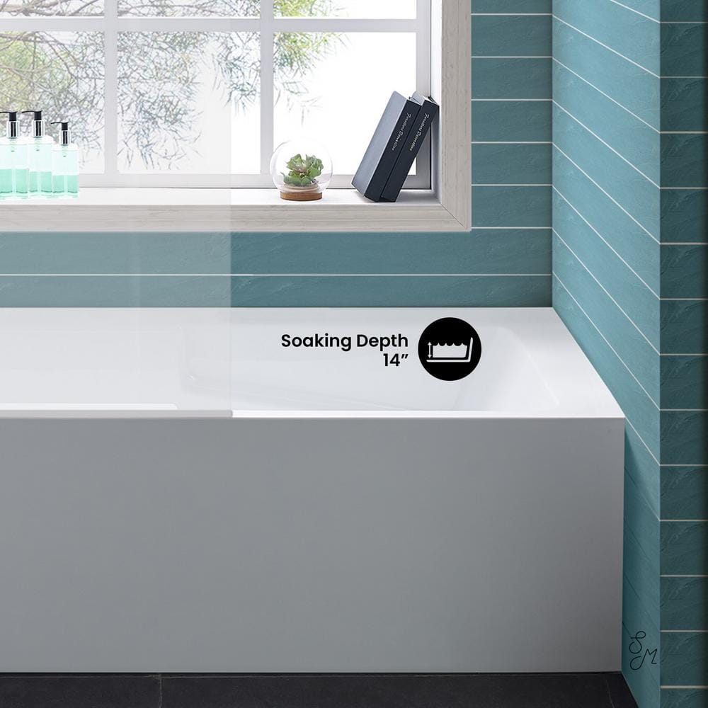 Voltaire 54" White Acrylic Alcove Bathtub with Apron