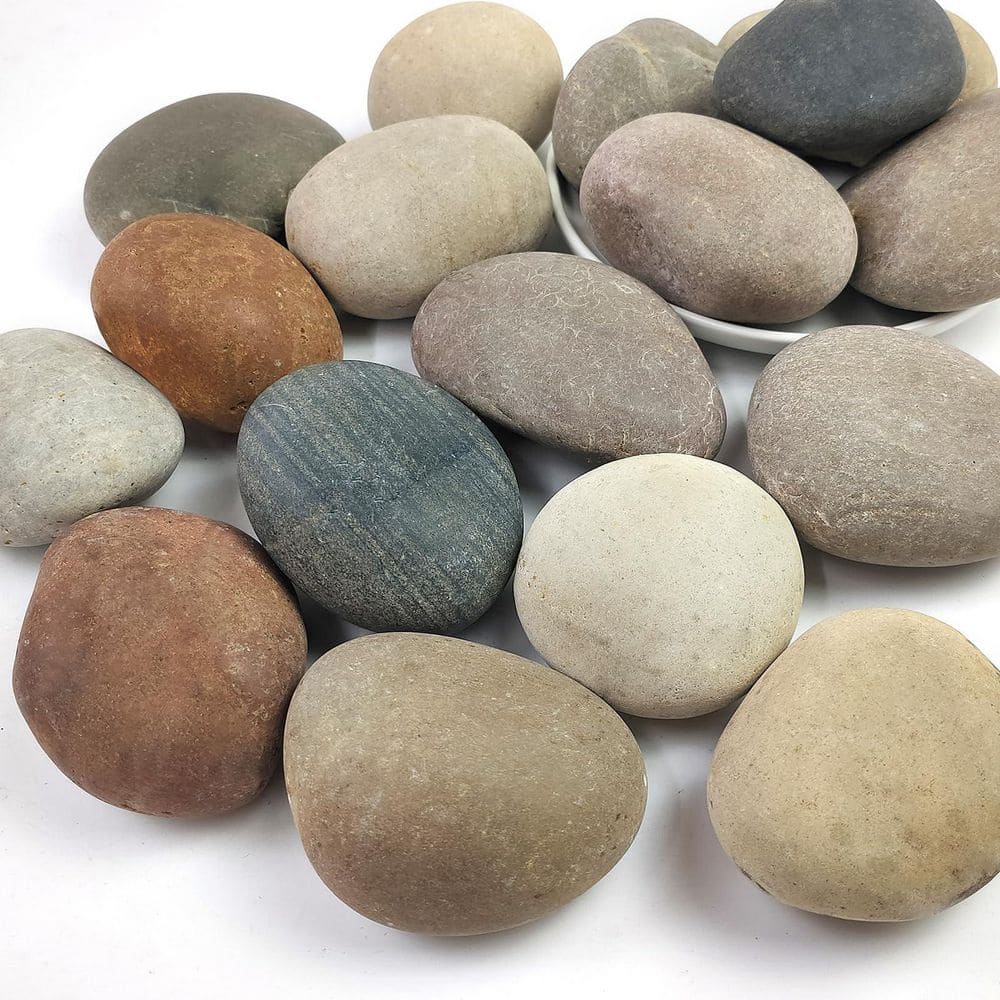 3-4 in. Mixed Colors Pebbles for Plants and Garden, 20 lbs Landscape Rocks for Flower Beds, Indoor Fountains price history on PriceWatchPro