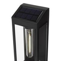 Black LED Outdoor Solar Wall Light; 10 Lumens