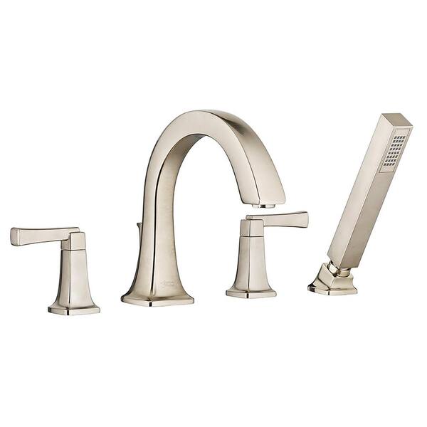 American Standard Townsend 2-Handle Deck-Mount Roman Tub Faucet with Personal Hand Shower in Brushed Nickel