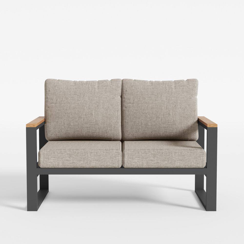 Aluminum Outdoor Patio Loveseat Sofa with Khaki Cushions price history on PriceWatchPro