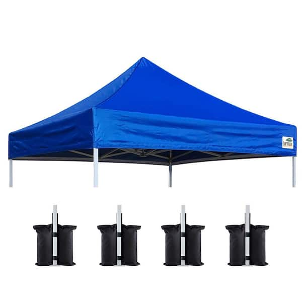 Eurmax Standard 10x10 Easy Pop Up Canopy Tent White With 4-Pack Sand Weight  Bags