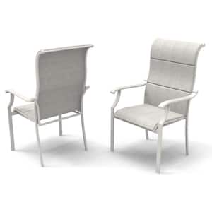 Riverbrook Shell White Stationary Aluminum Outdoor Dining Chairs (4-Pack)
