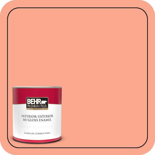 BEHR PREMIUM PLUS 1 qt. #200B-4 Citrus Hill Hi-Gloss Enamel Interior/Exterior Paint & Primer
