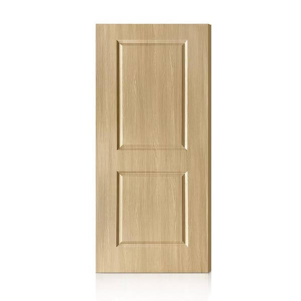CALHOME 30 in. x 80 in. 2 Panel Hollow Core Oak Finished PVC Composite Interior Door Slab