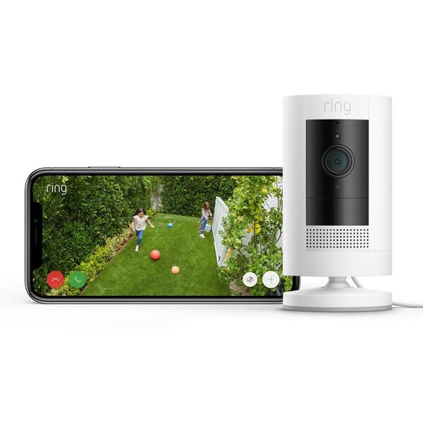 Ring Stick Up Camera Elite 4-Pack with PoE Adapter in White