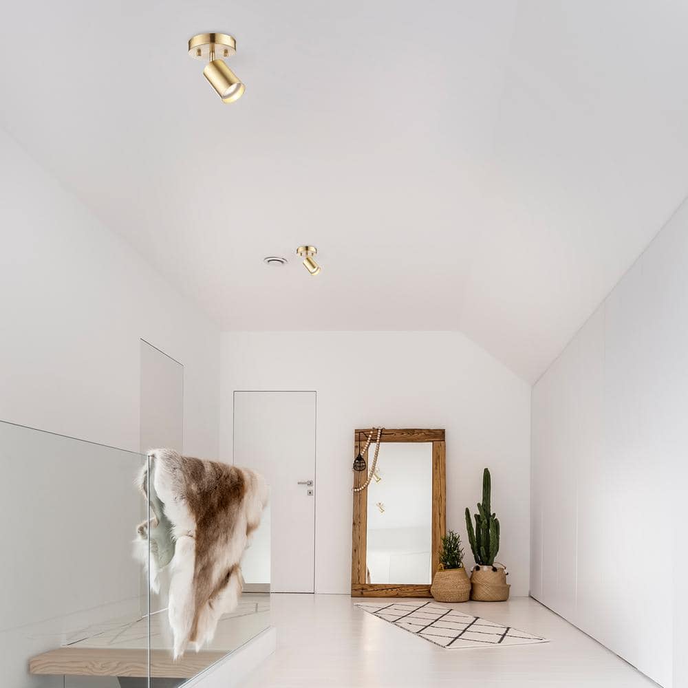 Pratt Petite Matte Brass Pivoting Track Spotlight