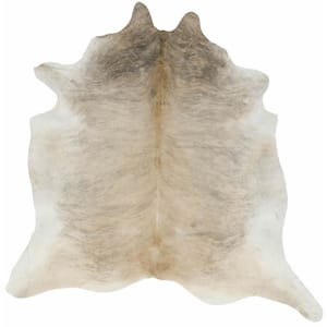 Hand Curated Cowhide Gueston Tan 5 ft. 0 in. x 6 ft. 6 in. Area Rug