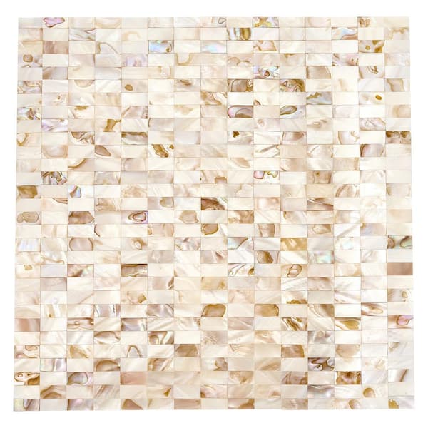 AVANT DECOR Nacreous Natural Stone 5 in. x 5 in. 3mm Glass Peel and Stick Backsplash Tile Sample Cut Tile (.17 sq. ft./Sample)