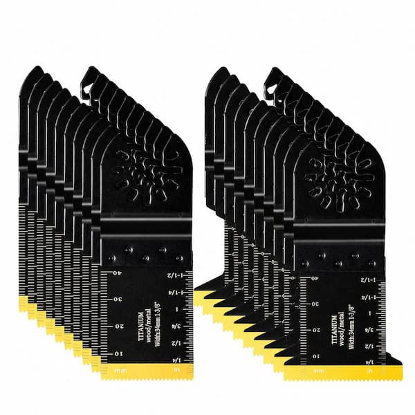 20-Pack Titanium Oscillating Saw Blades for Metal Wood Plastic with Universal Fit for Multitool Cutting