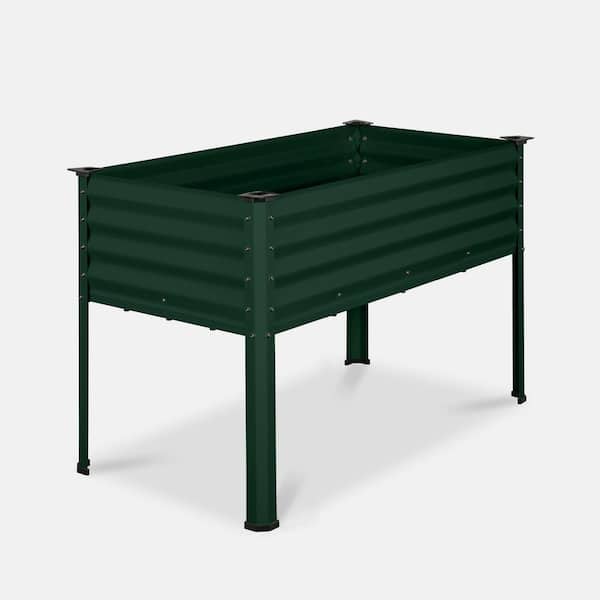 Unbranded 48 in. L x 24 in. W x 30 in. H Steel Raised Garden Bed with Corner Protectors