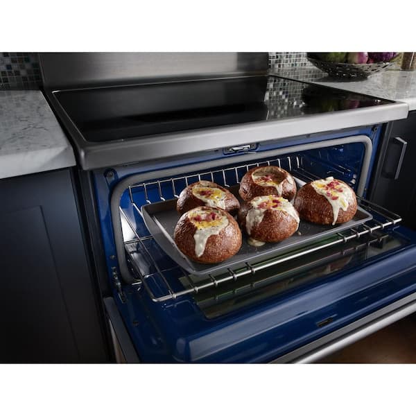 KitchenAid - KFED500EBS - 30-Inch 5 Burner Electric Double Oven Convection  Range