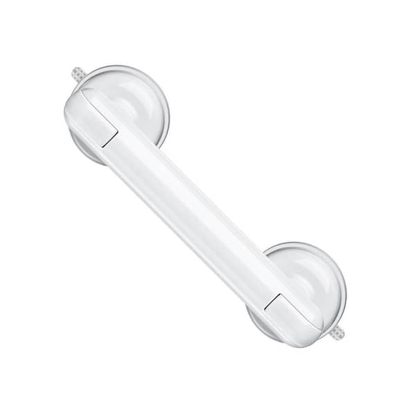 11 in. Suction Mount Grab Bar with Maximum 350 lbs. Suction Power in White for Bathtub Shower Elderly Safety Support