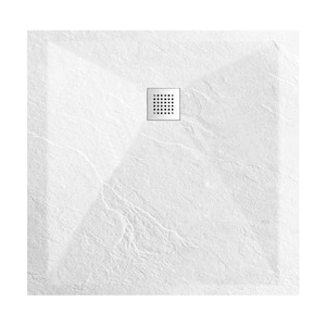 Terre P Series 36 in. L x 36 in. W Alcove Shower Pan Base with Reversible Drain in White