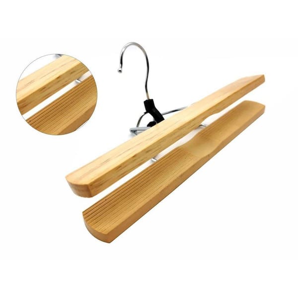 J&V TEXTILES Wood Pant Hangers (6-Pack) 9-6173-N - The Home Depot