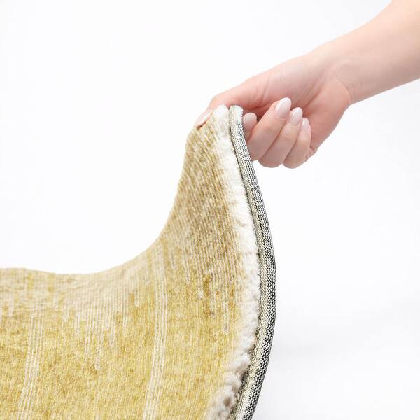 Dream Shag Premium Machine Washable Abstract ADS647 Gold 10 ft. x 14 ft. Area Rug