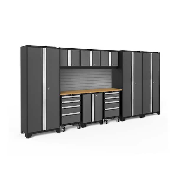 Bold Series 10-Piece 24-Gauge Steel Garage Storage System in Charcoal Gray (162 in. W x 77 in. H x 18 in. D)