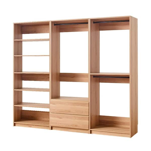 Klair Living Prosper 96 in. W Oak Tower System Freestanding-Shelf