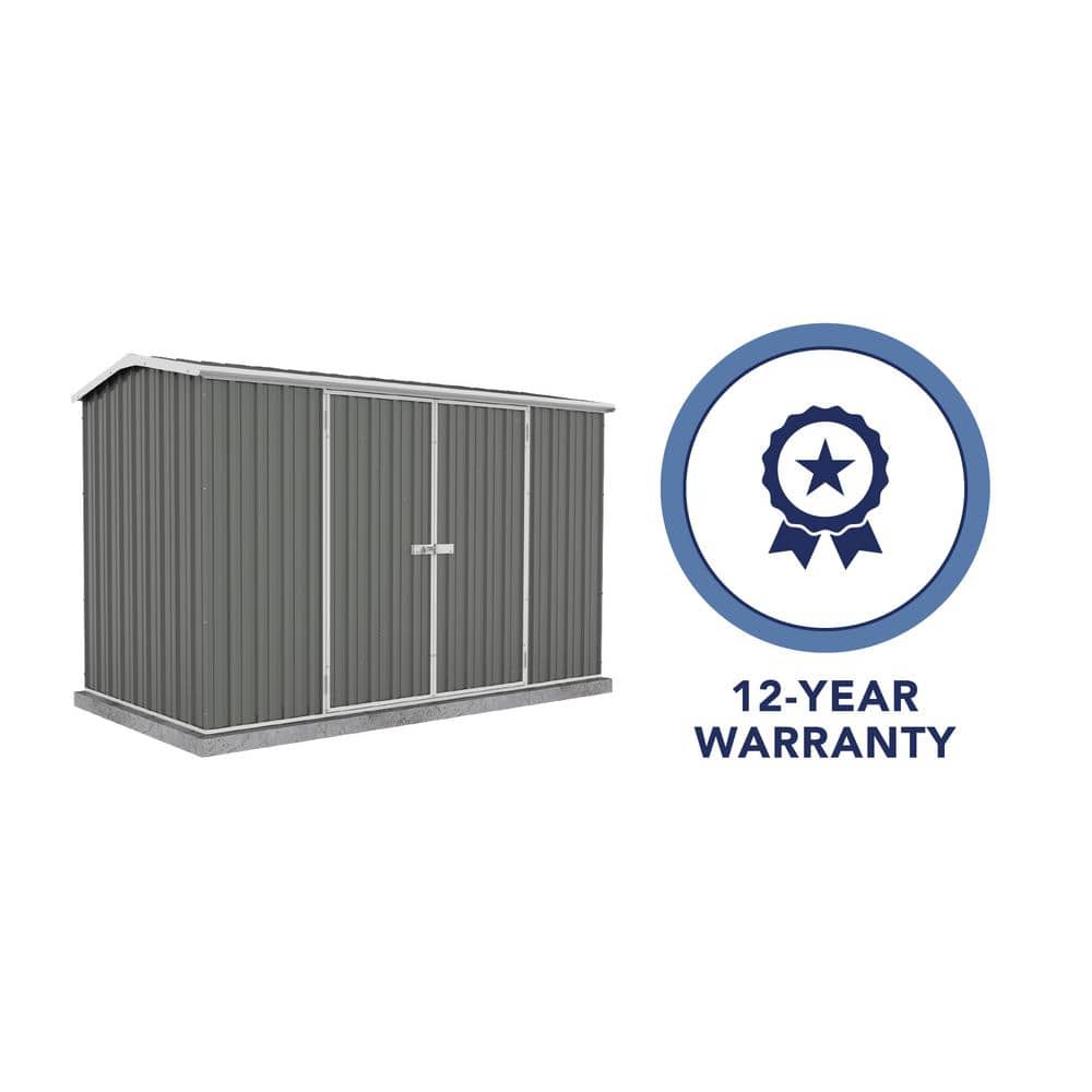 Absco 10' x 5' Gray Galvanized Steel Storage Shed Kit