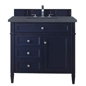 Brittany 36 in. W x 23.5 in.D x 34 in. H Single Bath Vanity in Victory Blue with Quartz Top in Charcoal Soapstone