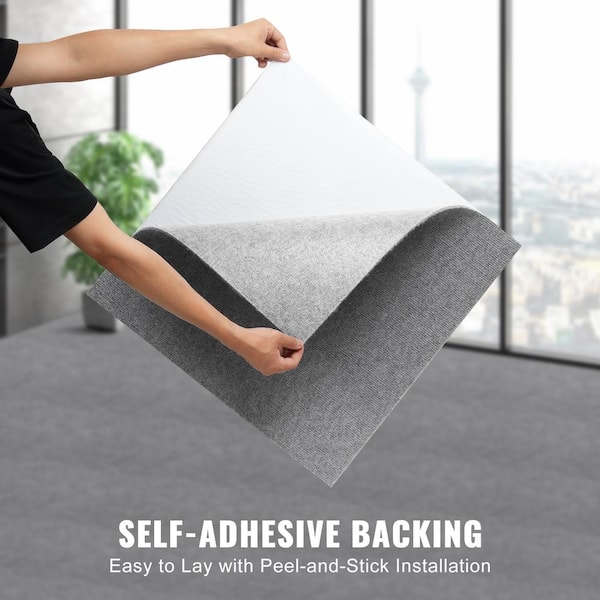 VEVOR Gray Commercial Residential 24 in. x 24 in. Peel and Stick
