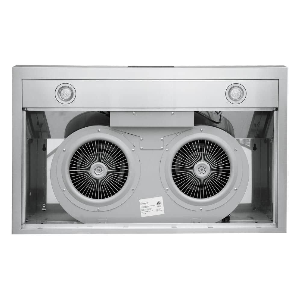 36-Inch Stainless Steel Under Cabinet Range Hood with LED Lights