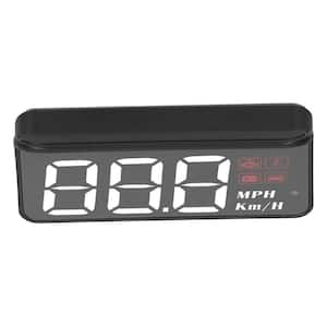 Car Head Up Display Speedometer Windshield Projector Multifunction Gauge Alarm Fatigue Driving Reminder in Black Finish