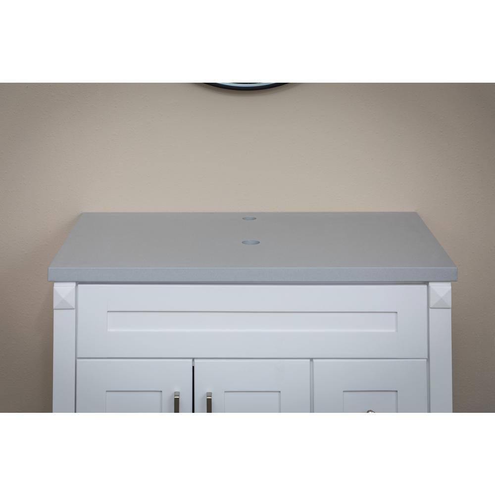Light Gray Terrazzo Vanity Top with Concrete and Marble, 25 in.