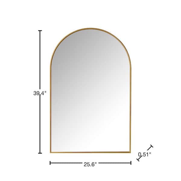 Large Arched Gold Classic Accent Mirror (39 in. H x 26 in. W)