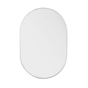 Nuova 24 in. W x 36 in. H Small Oval Aluminum Framed Wall Bathroom Vanity Mirror in Polished Chrome
