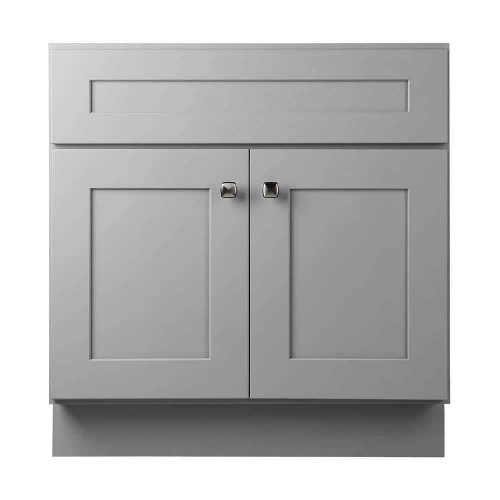 Brookings 30" Gray Solid Wood Bathroom Vanity Cabinet