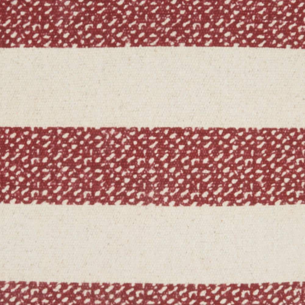 20"x20" Red and White Striped Square Throw Pillow