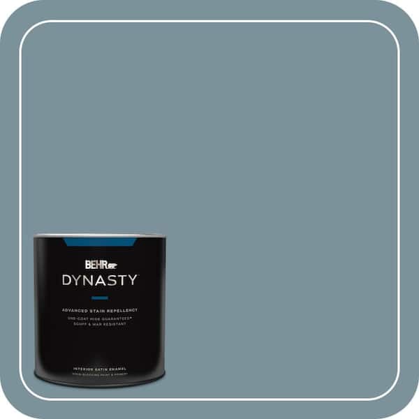 BEHR DYNASTY 1 qt. #PMD-55 Silent Tide Satin Enamel Interior Stain-Blocking Paint and Primer