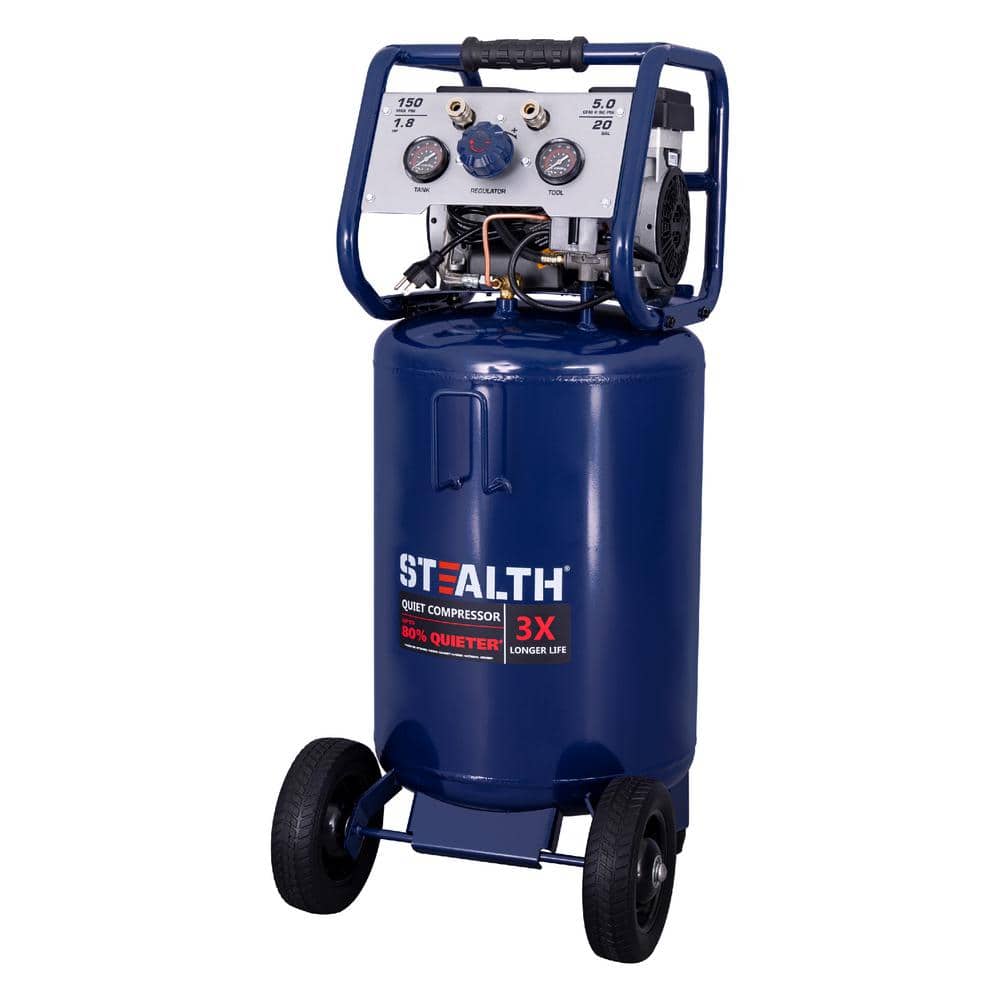 Stealth 20-Gallon Single Stage Portable Electric Vertical Air Compressor Stealth 20-Gallon Single Stage Portable Electric Vertical Air Compressor