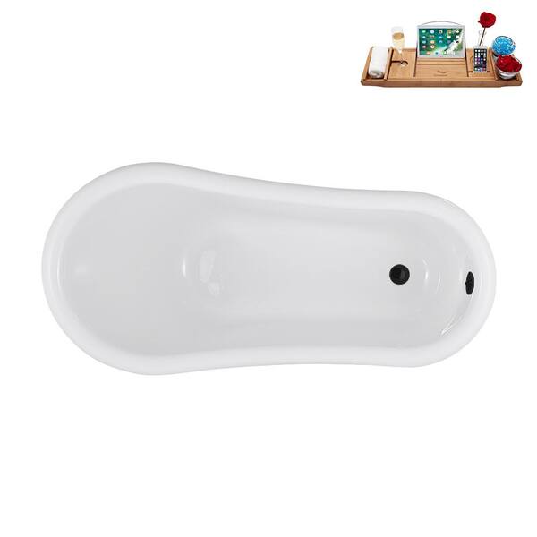 Streamline 53 in. Acrylic Clawfoot Non-Whirlpool Bathtub in Glossy