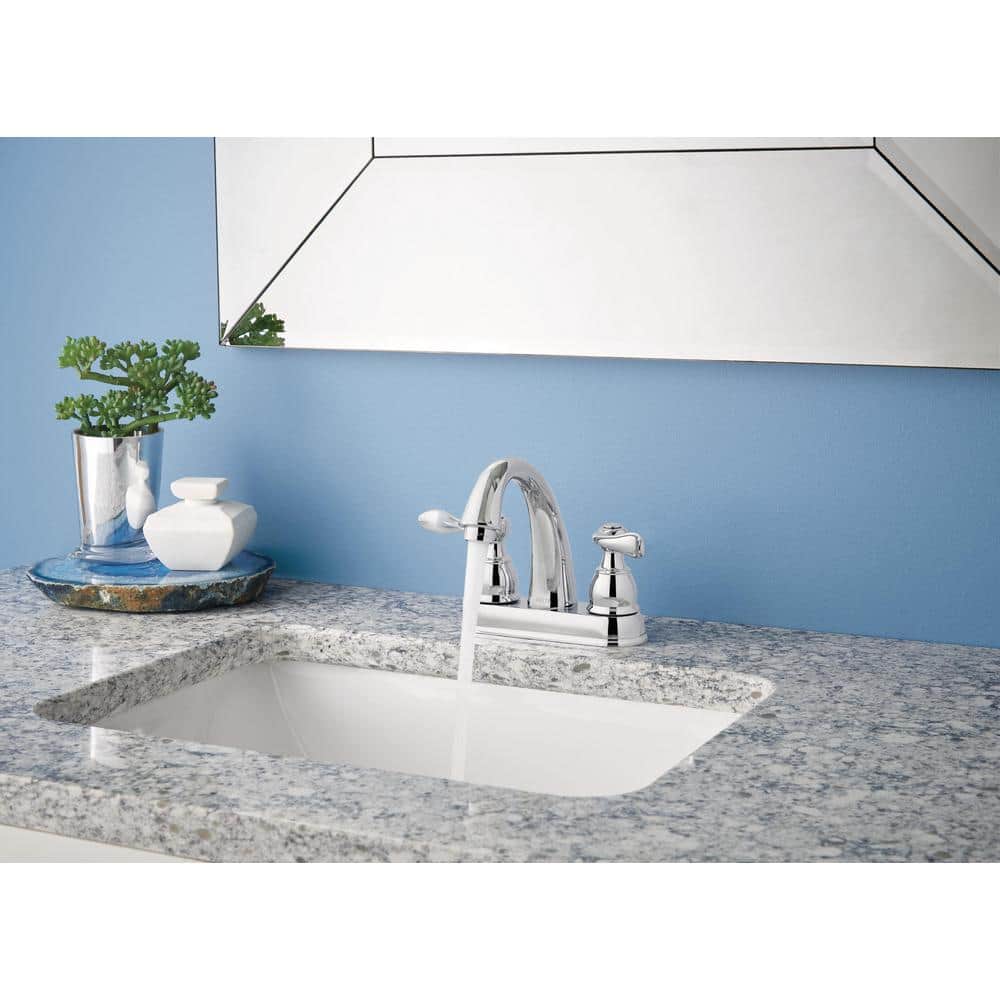 Windemere Polished Chrome Traditional 2-Handle Centerset Bathroom Faucet